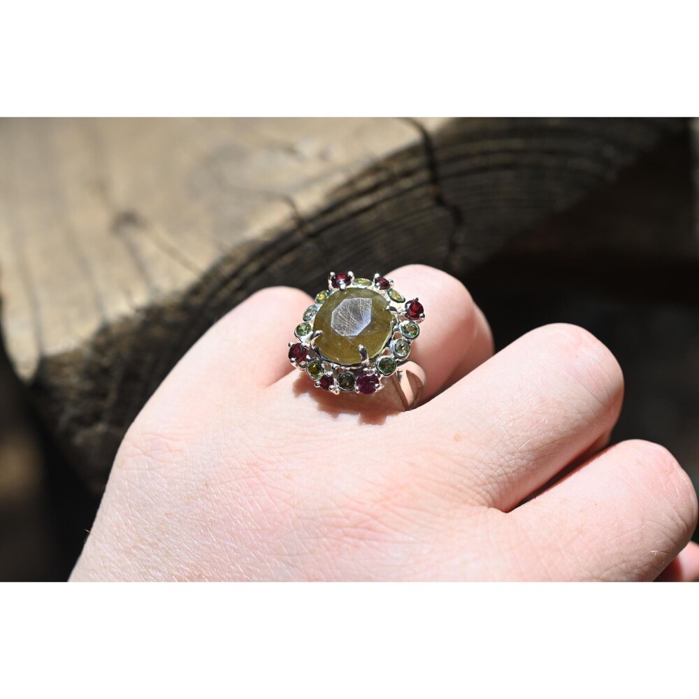12 carat green sapphire engagement ring size 8